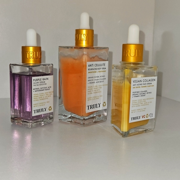 LOT 3x Truly Beauty Serums - Purple Rain Anti Cellulite Vegan Collagen Body Face - Picture 3 of 8